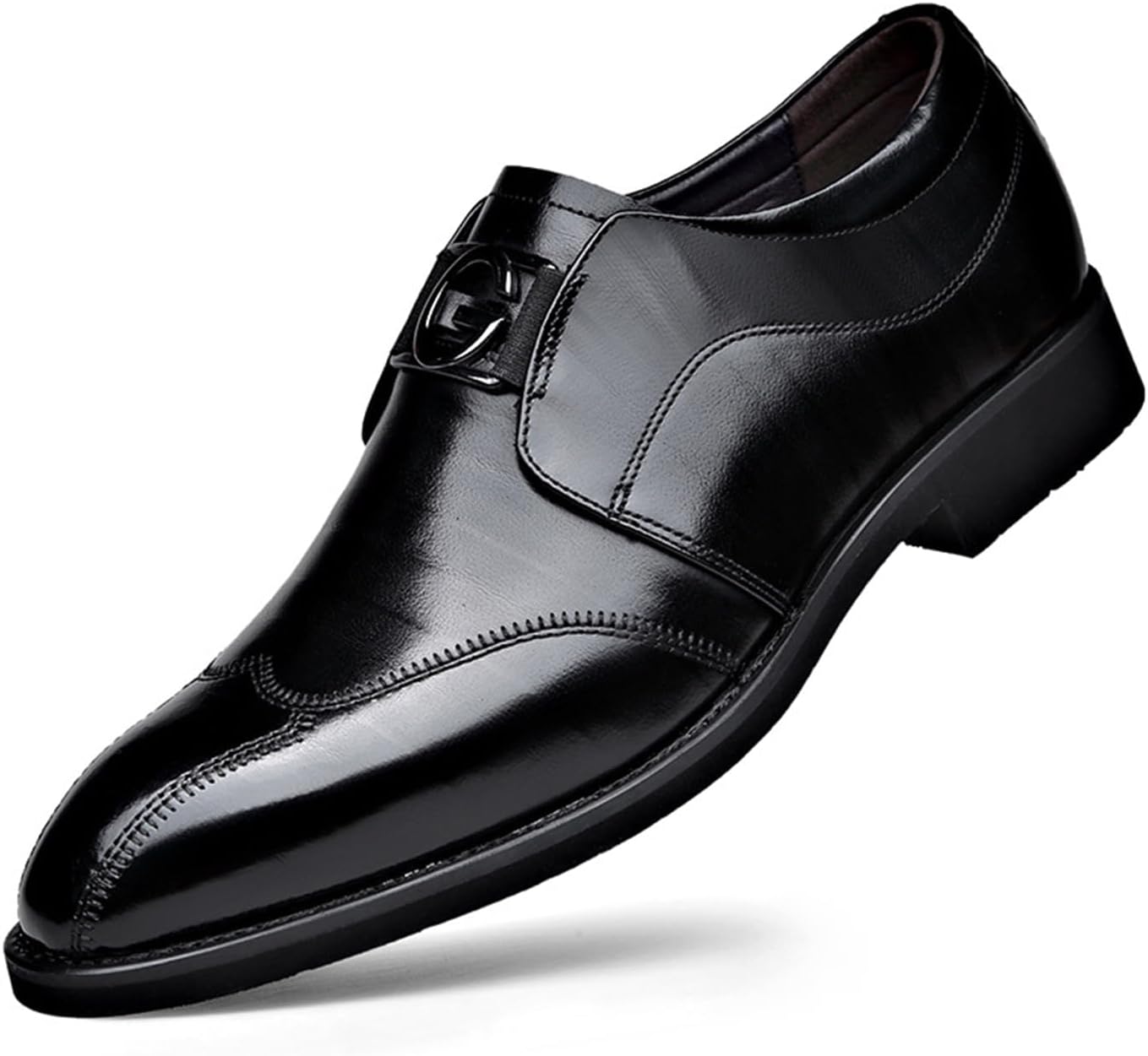 

Мужские свадебные туфли FOBOINED, классические оксфорды из кожи, зауженный носок, деловые туфли для мужчин, черный