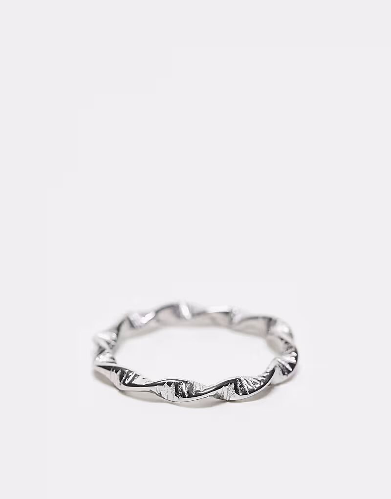 

Водонепроницаемое кольцо из витой веревки из нержавеющей стали серебристого цвета Asos Design