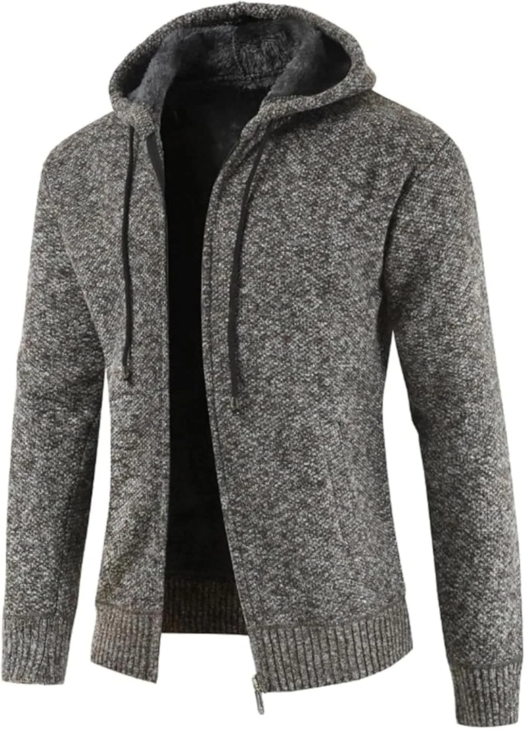 

Мужская толстовка с капюшоном на молнии, утепленная флисом