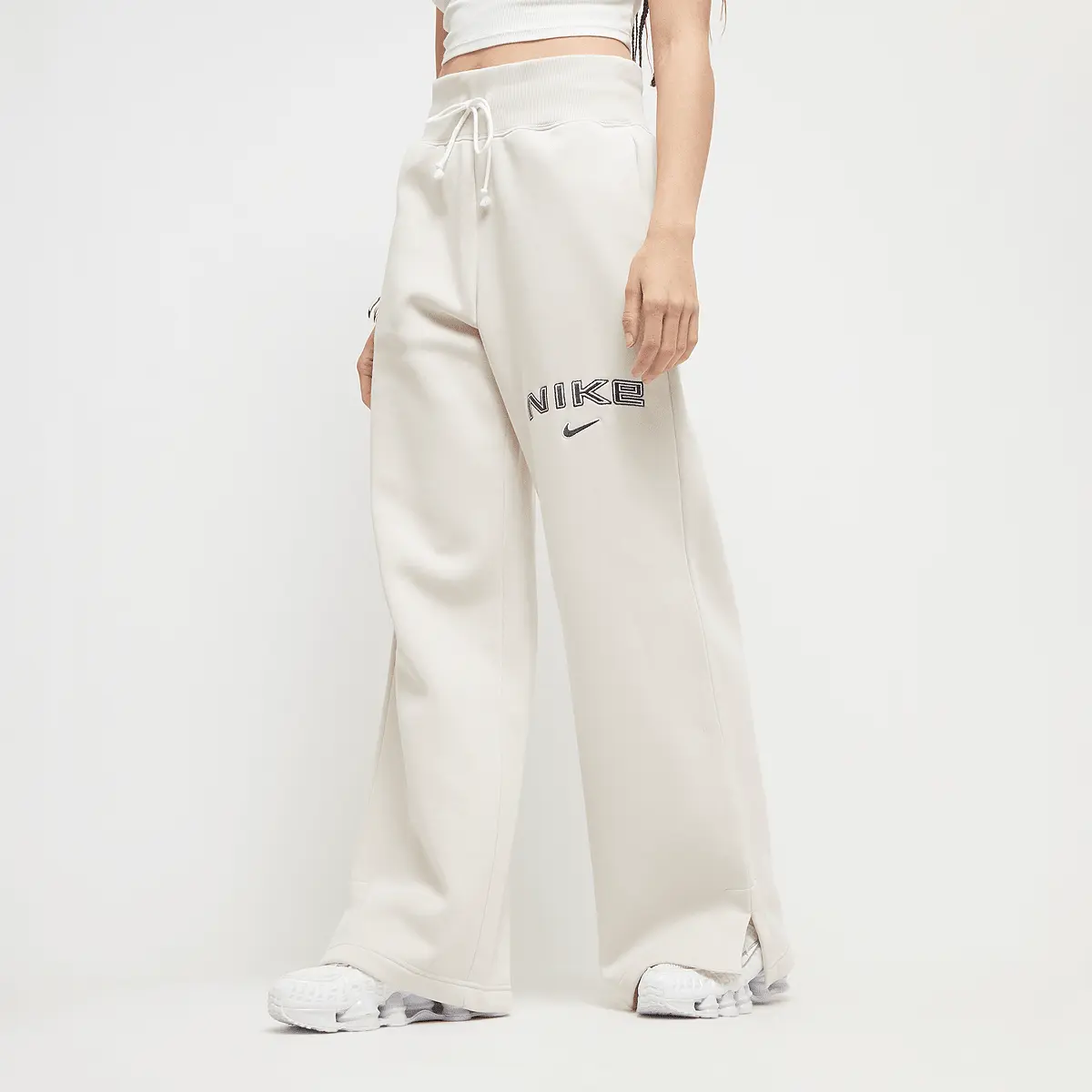 

Спортивные брюки Nike Sportswear Phoenix High-Rise Logo Wide Leg Pants, бежевый