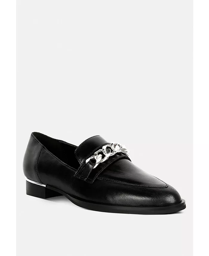 Лоферы POLA Nude Leather Horsebit Loafers Rag & Co, черный — фото 3