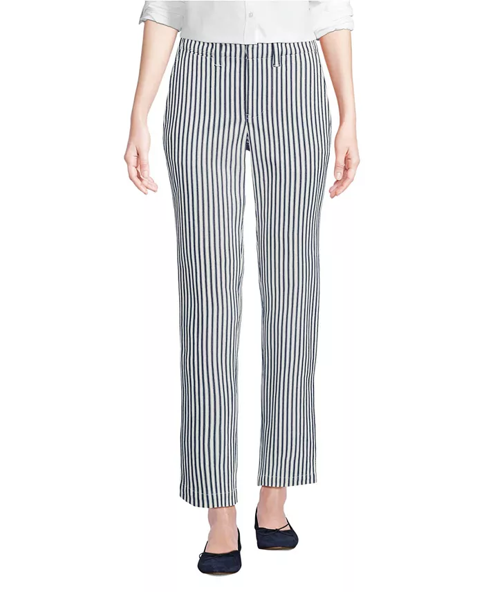 

Женские классические прямые брюки-чинос со средней посадкой Lands' End, слоновая кость/кремовый