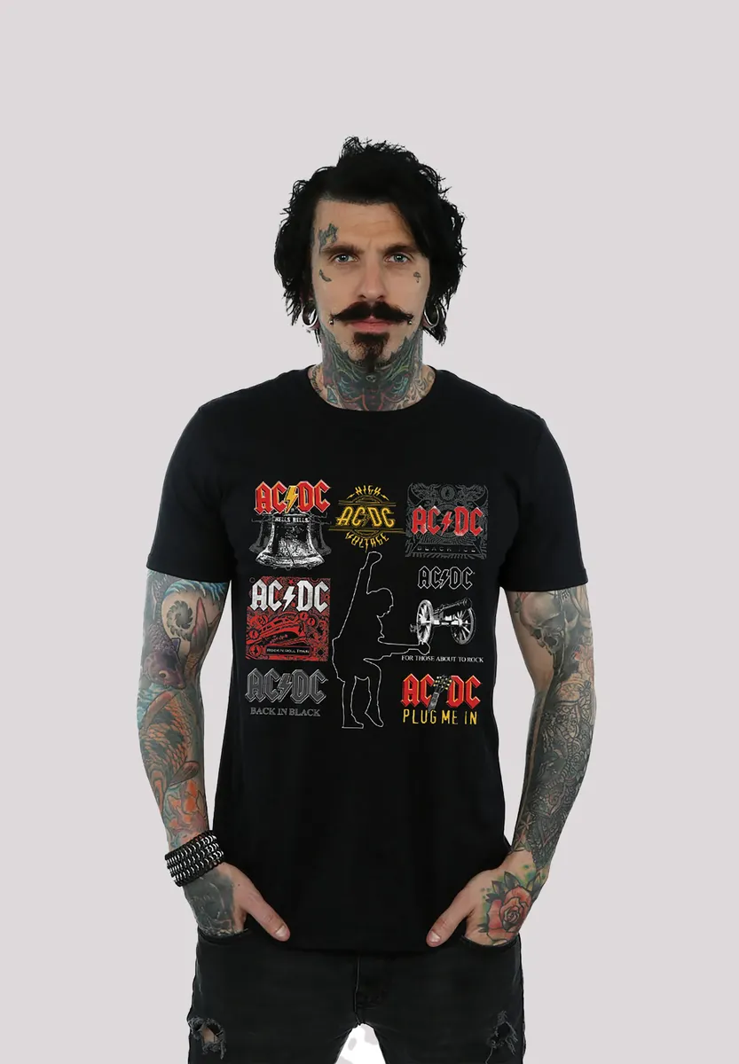 

F4NT4STIC Футболка "ACDC Hells Bells для детей и мужчин", принт, черный