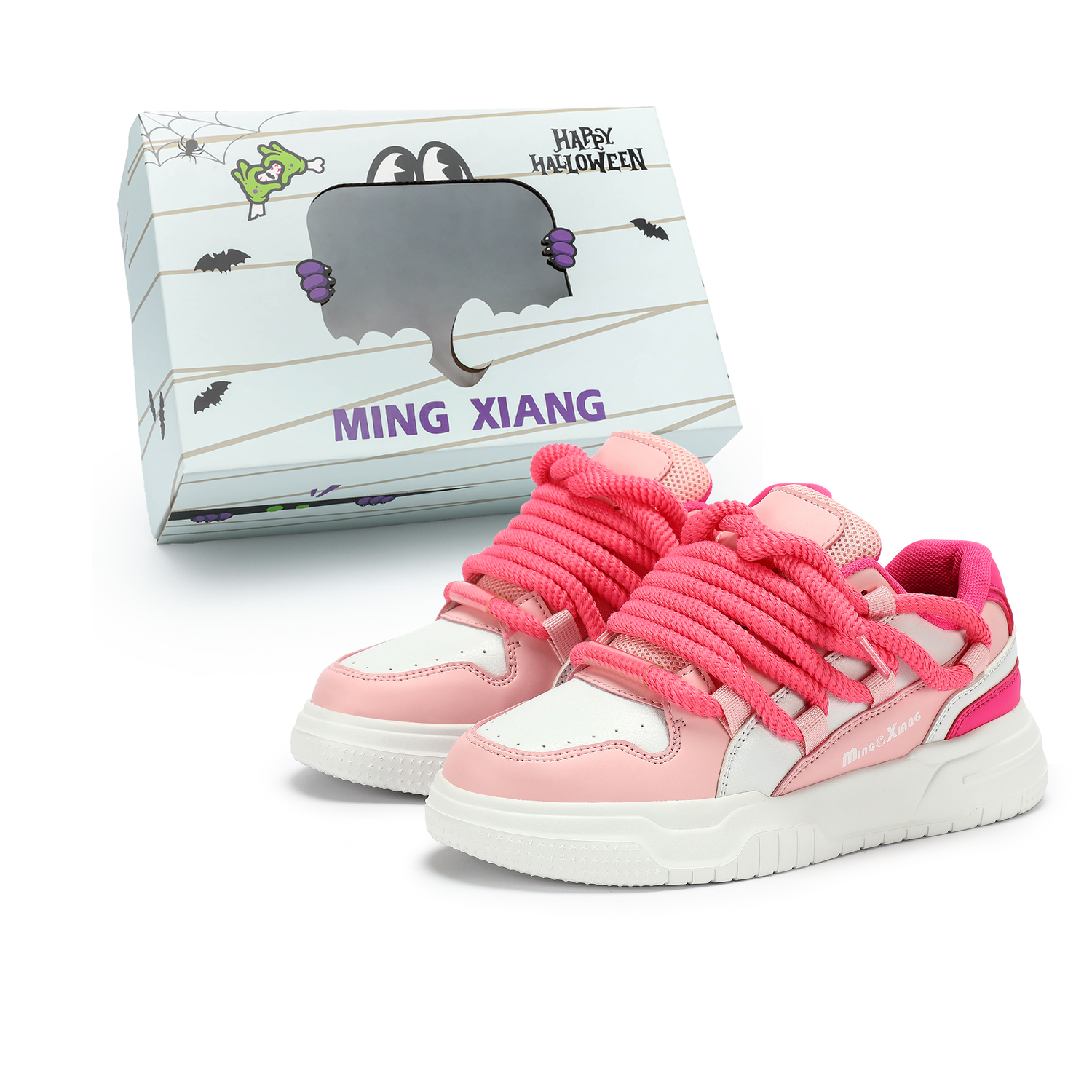 

Singing Нескользящие легкие лоу-топы для скейтбординга унисекс бело-розовые (в коробке), цвет White Pink (Box Included)