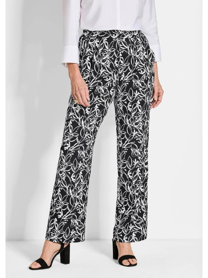 

Тканевые брюки GOLDNER, цвет schwarz/weiß/gemustert