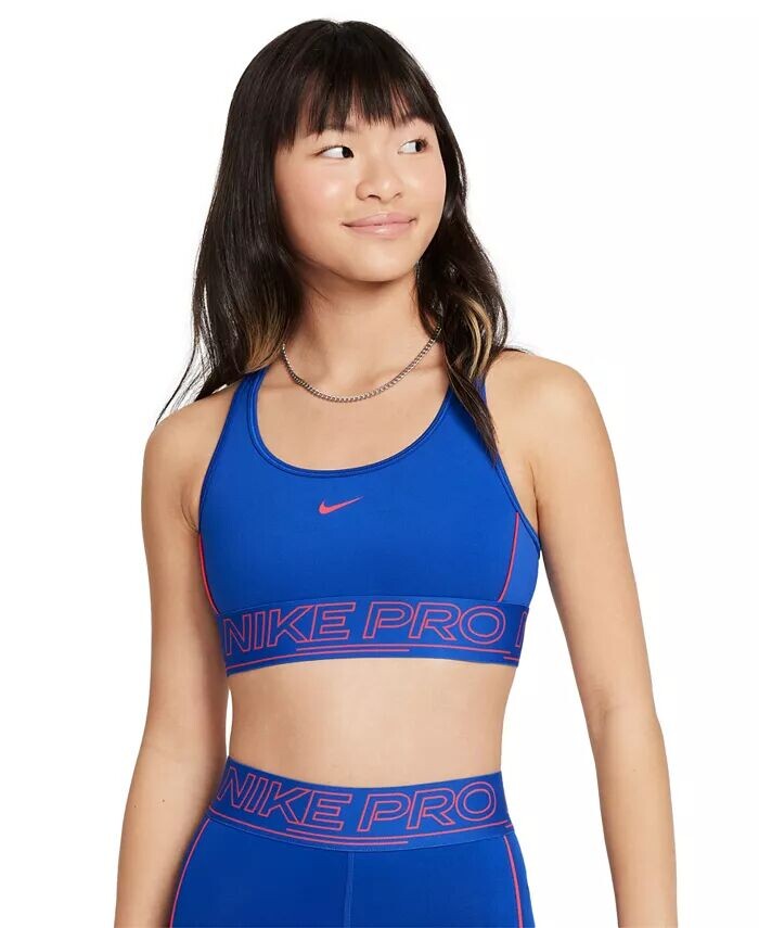 

Спортивный бюстгальтер Big Girls Pro с галочкой Nike, синий