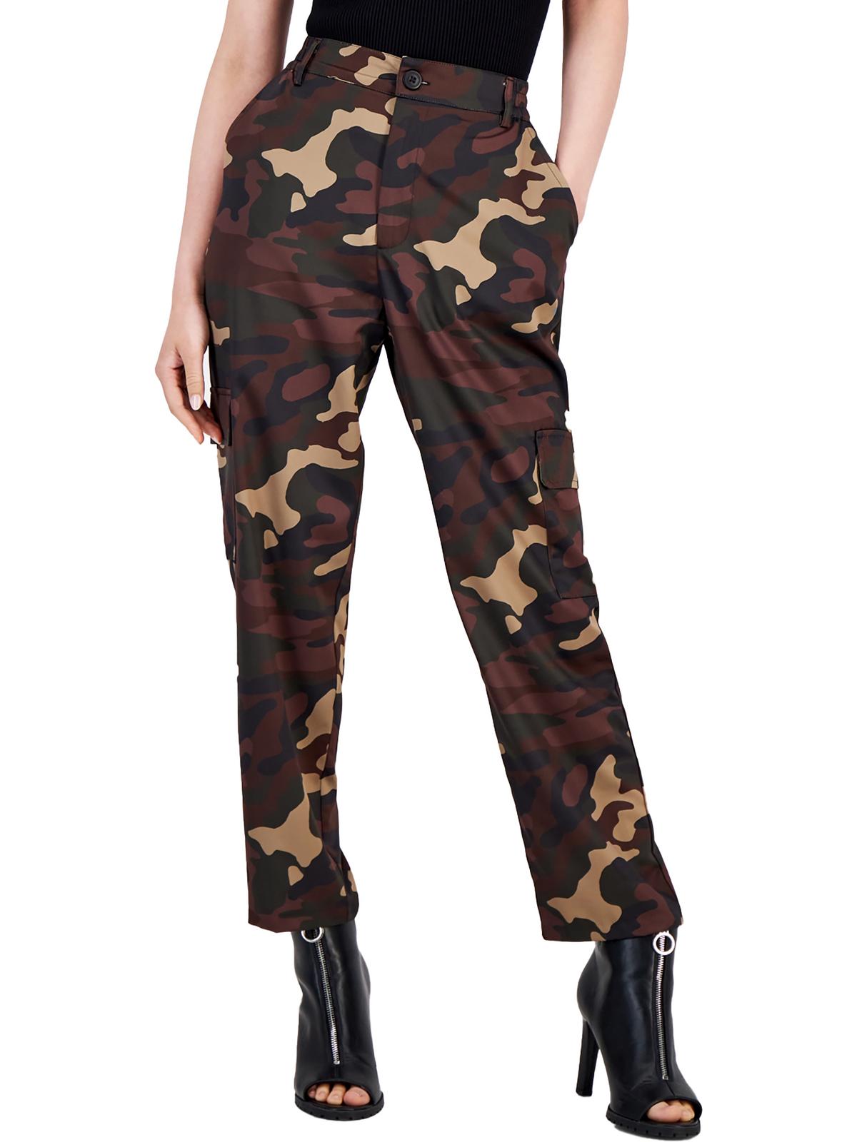 

Женские атласные брюки-карго со средней посадкой Bar III, цвет camilla camo