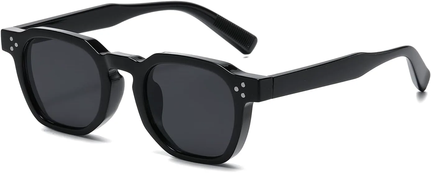 

Солнцезащитные очки LJCZKA винтажные, маленькие, квадратные, для женщин и мужчин, классические многоугольные, модные, с защитой от УФ-излучения UV400, Black