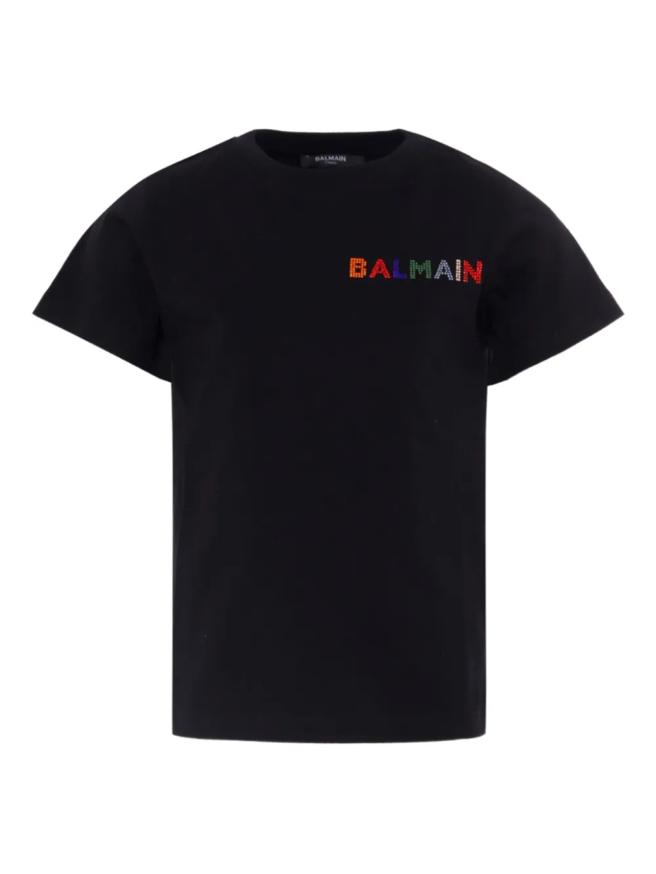 

Футболка с вышитым логотипом Balmain Kids, черный