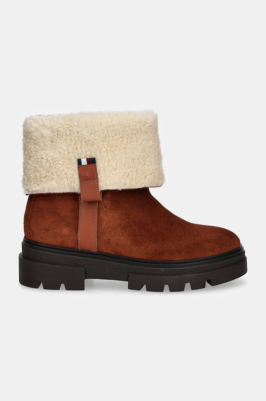 Замшевые ботинки Faux Fur Suede Roll-Down Boot Tommy Hilfiger, коричневый — фото 2