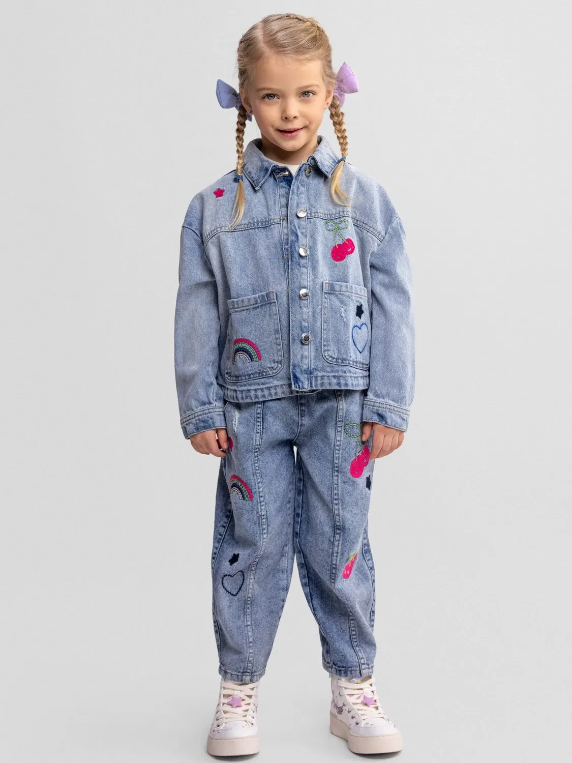Джинсы с вышивкой Minoti, blue denim — фото 4