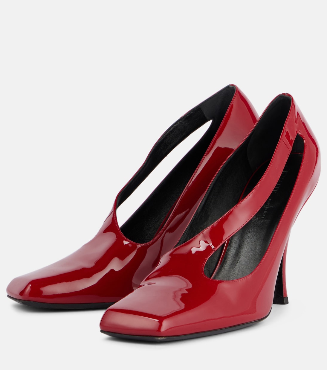 Туфли-лодочки из лакированной кожи с вырезом Eva 100 Khaite, Fire Red — фото 4