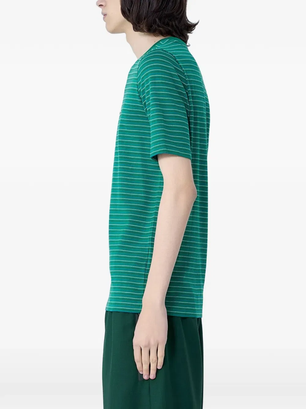 Полосатая футболка Lacoste, зеленый — фото 2