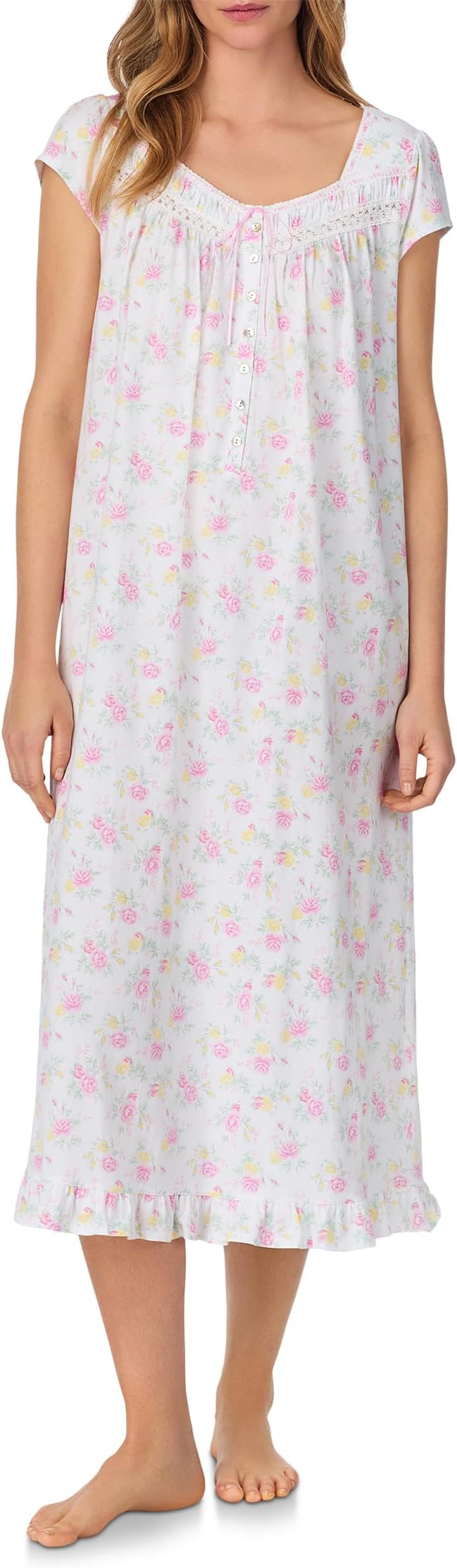 

Ночная рубашка Eileen West Long Cap Sleeve Nightgown, цвет White Ground Multi Floral