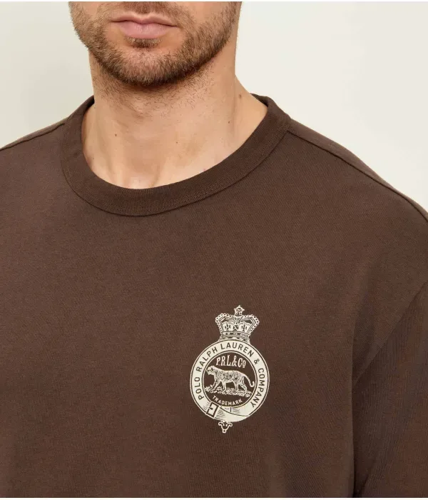 Футболка classic fit Polo Ralph Lauren, коричневый — фото 4