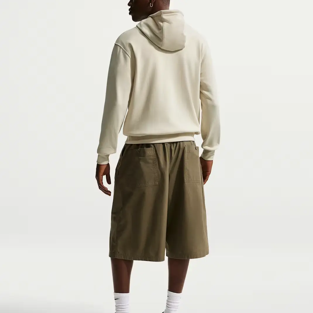 Nike Толстовка Club мужская с капюшоном, цвет Light Khaki/Light Khaki/White — фото 3