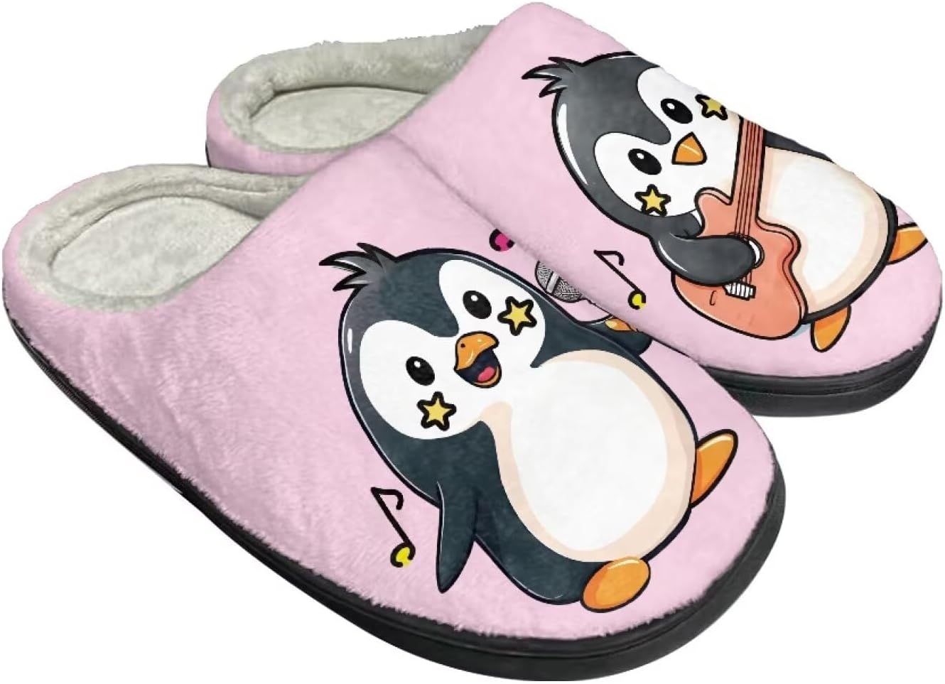 

Домашние тапочки для женщин и мужчин, теплые с эффектом памяти, пушистые тапочки Rweroyiu, Funny Penguin