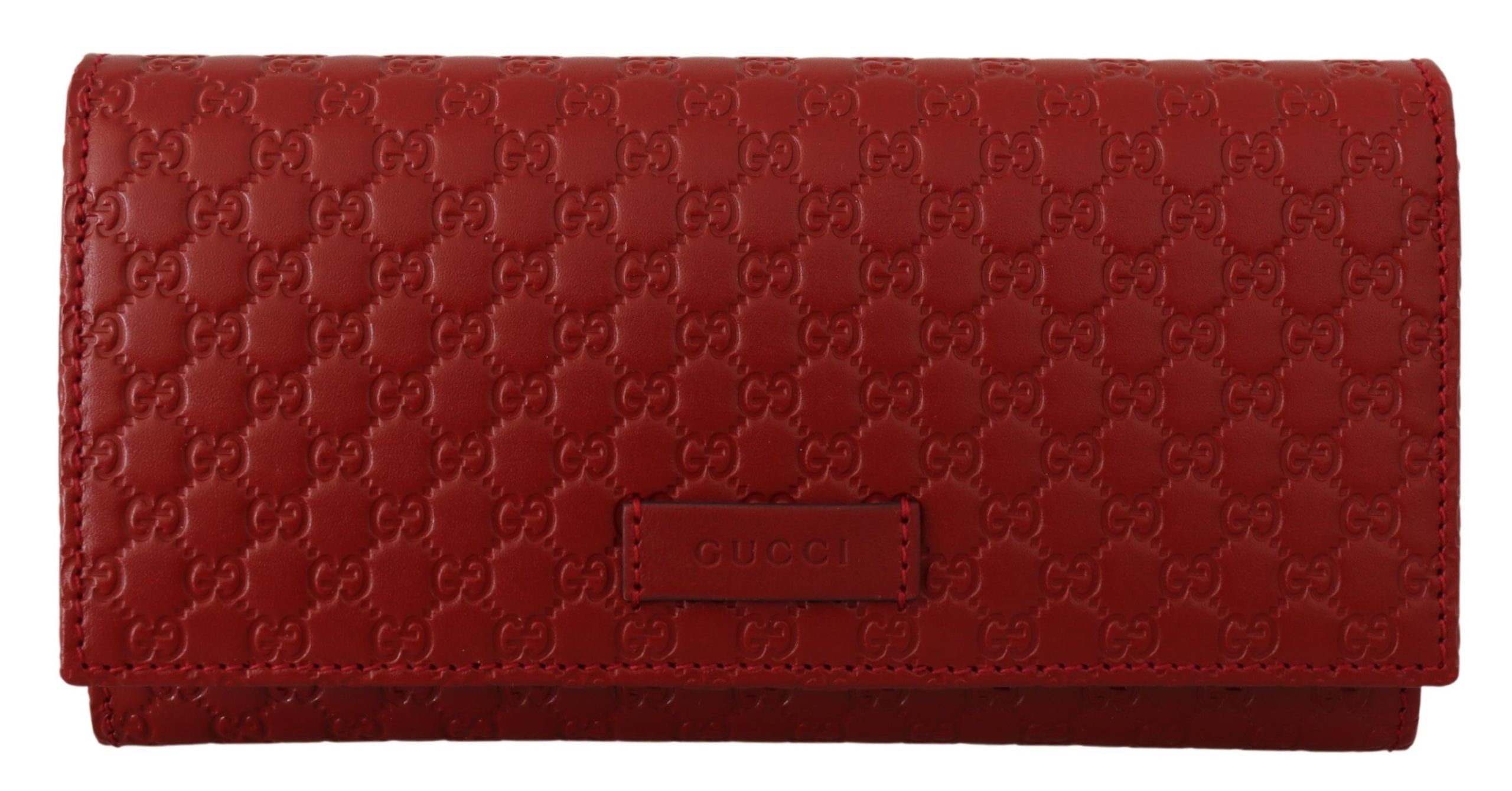 

Элегантный красный кожаный кошелек с клапаном Gucci