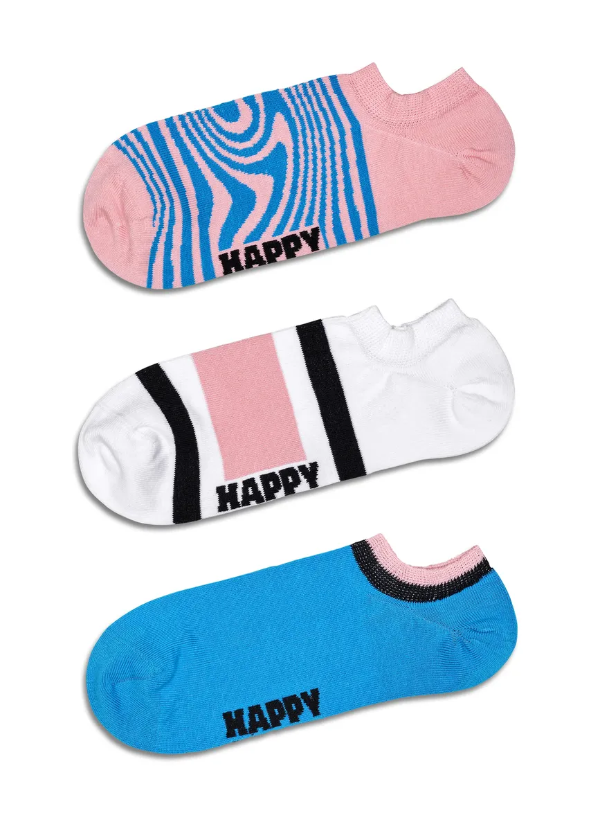 

Носки-кроссовки Happy Socks (комплект, 3 пары) с игривыми узорами, цвет Bunt