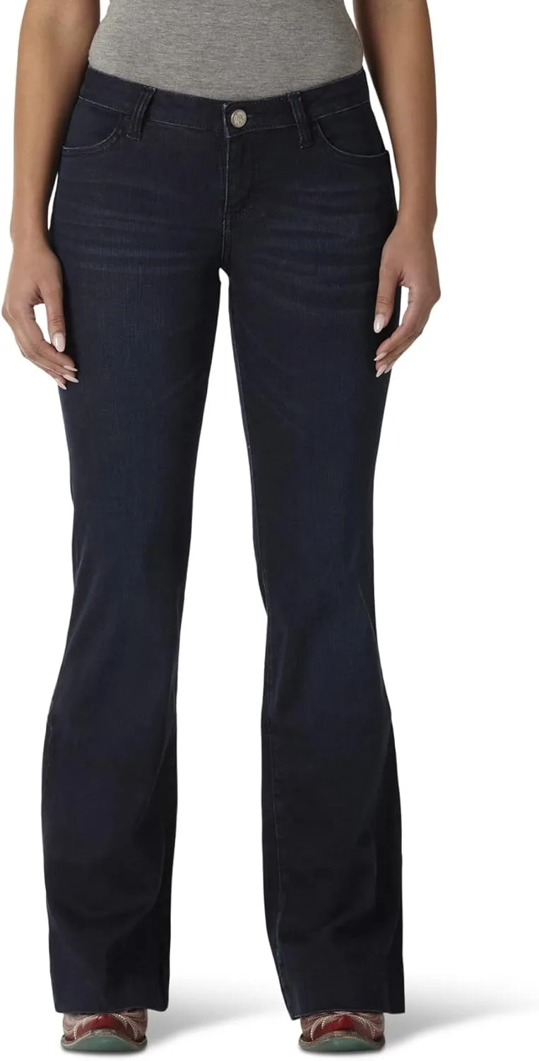 

Wrangler Women's Retro Mae Mid Rise Wide Leg Trouser Jean