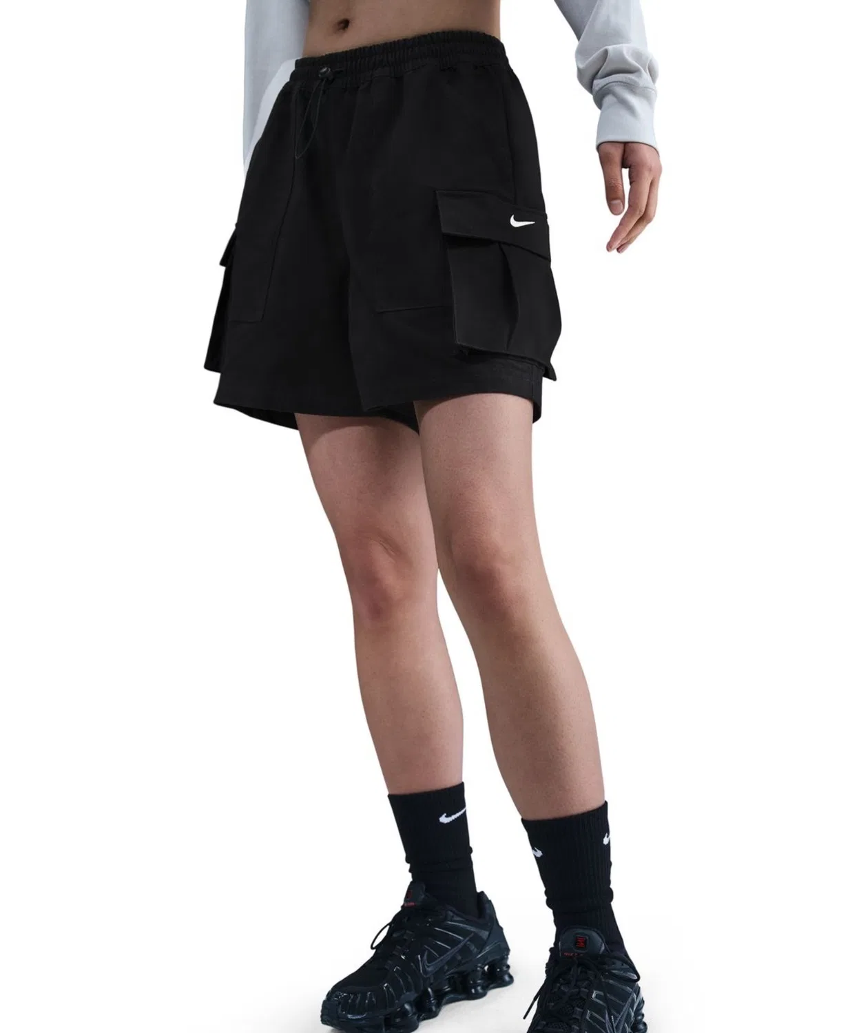 Шорты карго Nike NSW Street 5, хлопок, чёрный