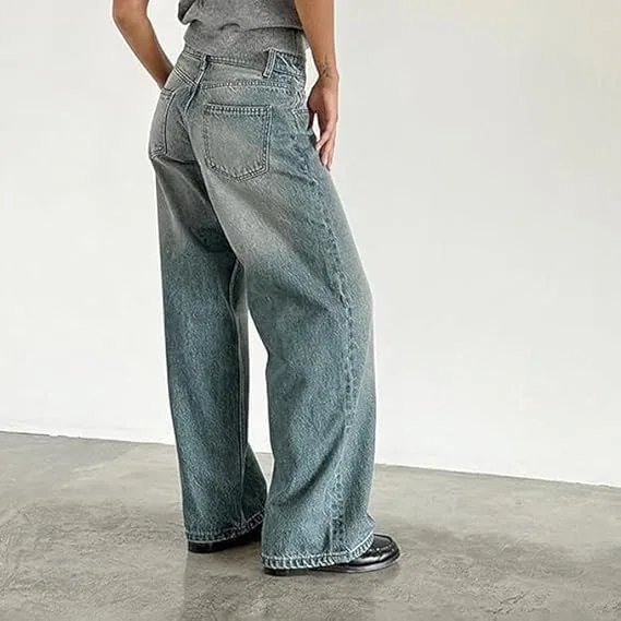 Джинсы свободные, Low Rise Baggy, Lake Blue — фото 2