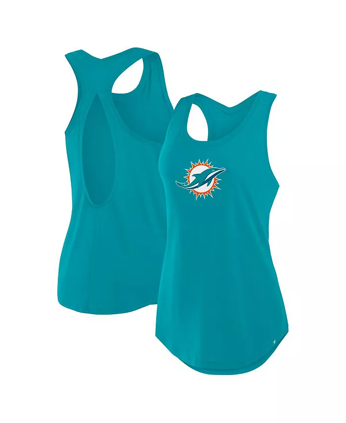 

Женская майка Aqua Miami Dolphins Iron Fan Fanatics