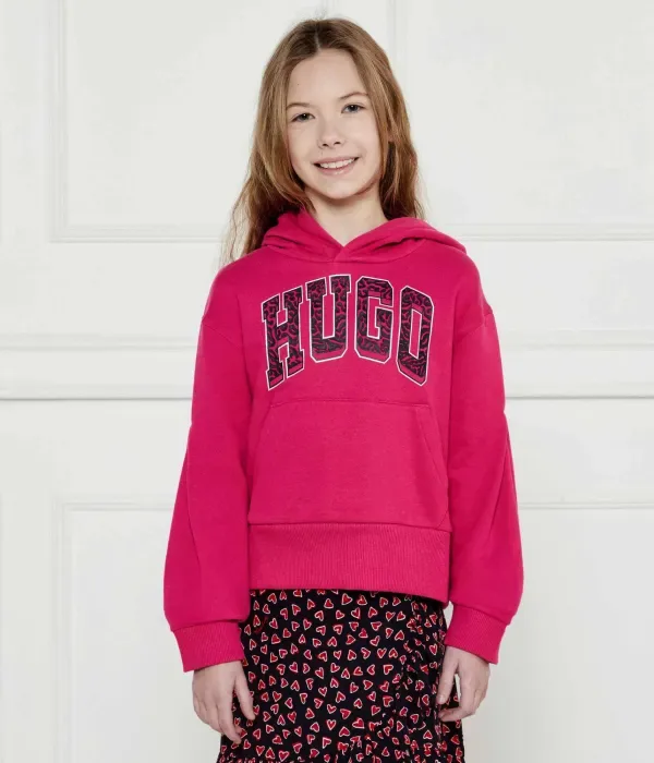 Толстовка loose fit Hugo Kids, фуксия