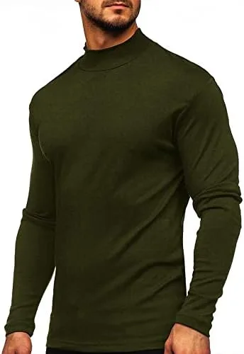 Мужской майка-поло с длинными рукавами Basic Designed Fit легкая футболка осень Stretch Slim Sweatershirt — фото 2