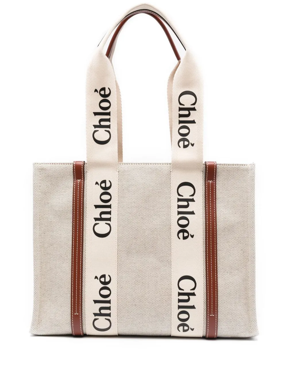 

Сумка-тоут woody с логотипом CHLOÉ, бежевый