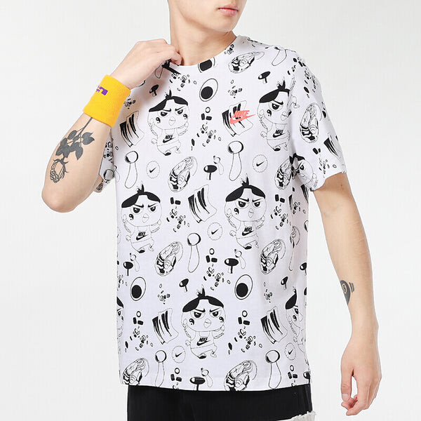Футболка Nike Cartoon Pattern Full Print Sports Short Sleeve White, мультиколор — фото 4
