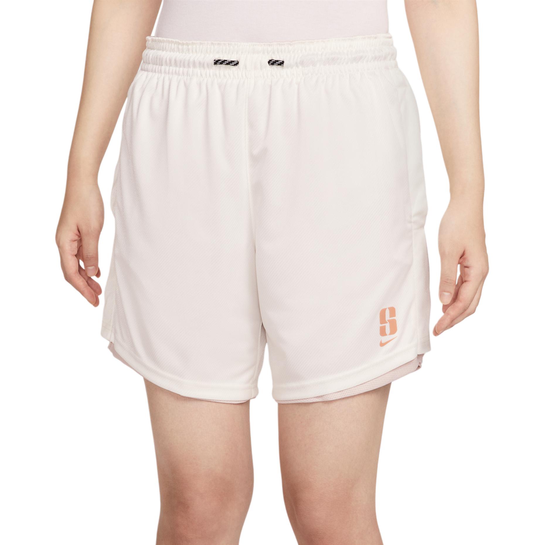 Женские шорты для баскетбола dri fit sabrina Nike, красный/белый/розовое золото/коралловыйкрасный — фото 3