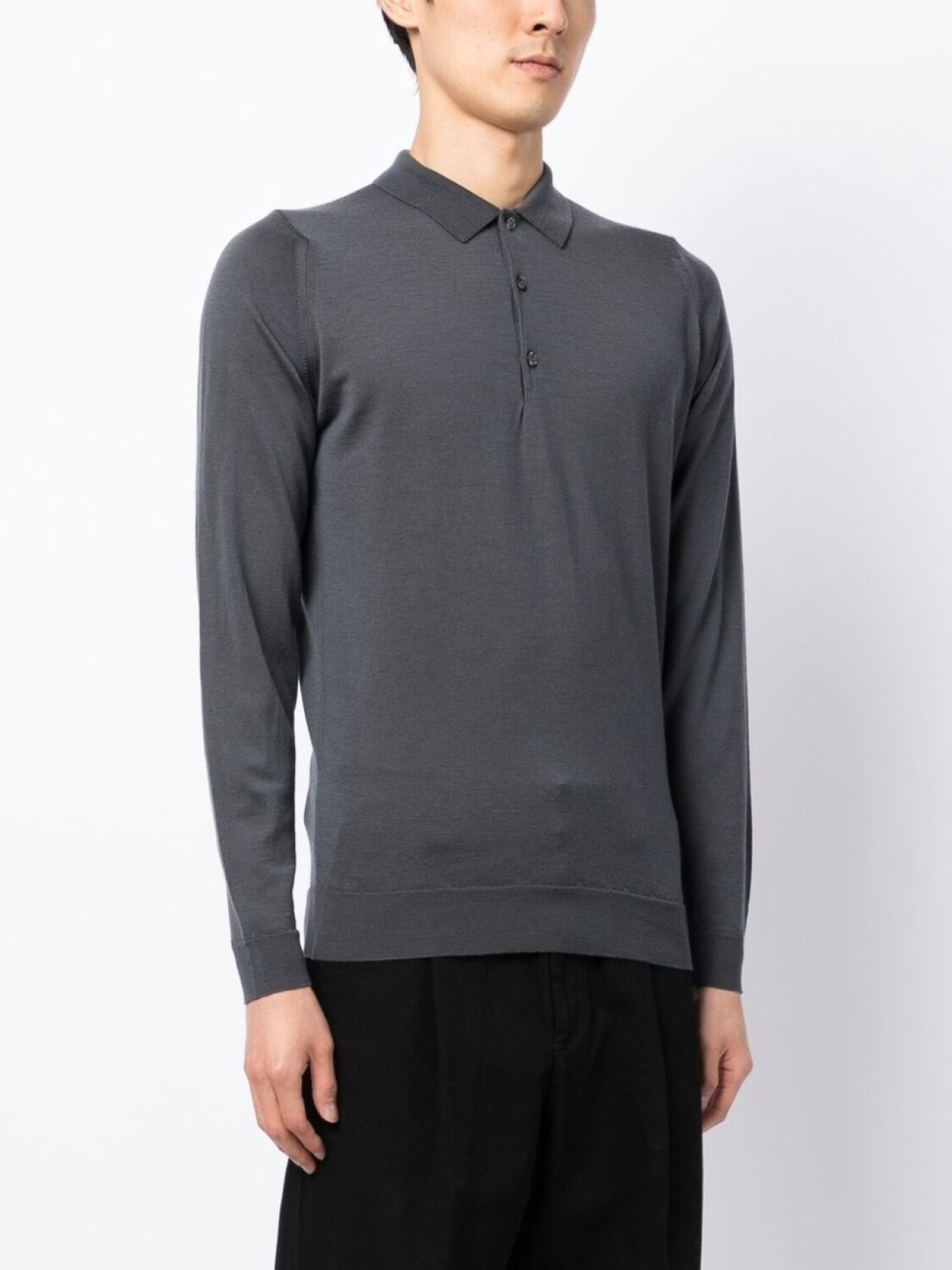 

John Smedley шерстяная рубашка поло Belper, серый