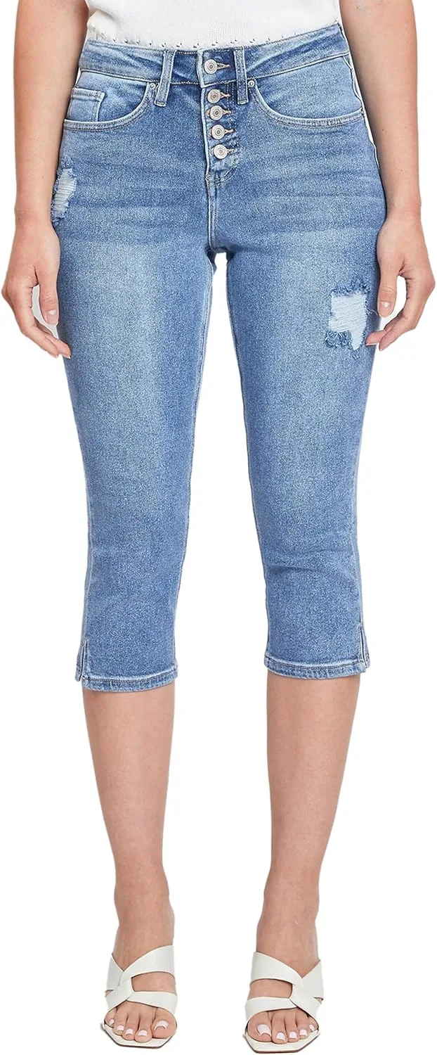 

Royalty for Me Women's Vintage High Rise Capri Jeans
