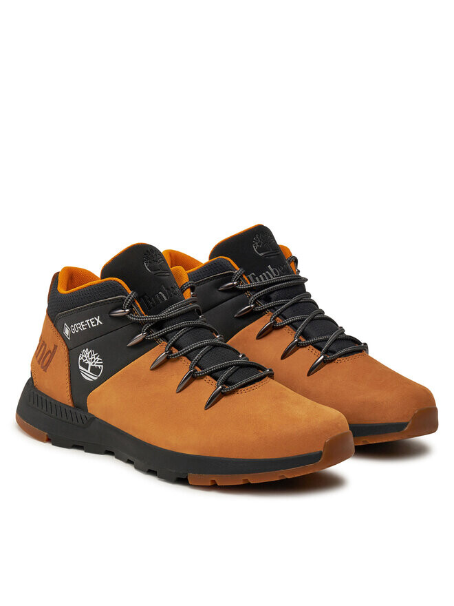 Мужские ботинки Timberland двухцветные с логотипом, бежевый/черный — фото 2