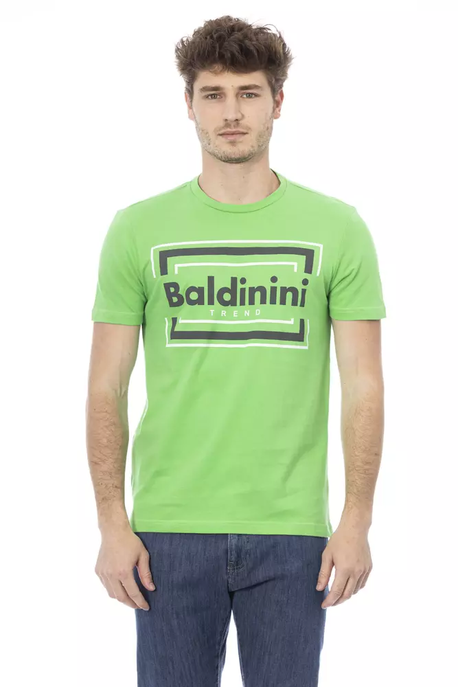 

Зеленая хлопковая мужская футболка Baldinini Trend