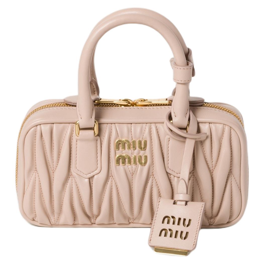 

Сумка через плечо Arcadie Series из кожи, миниатюрная женская сумка розового цвета MIU MIU