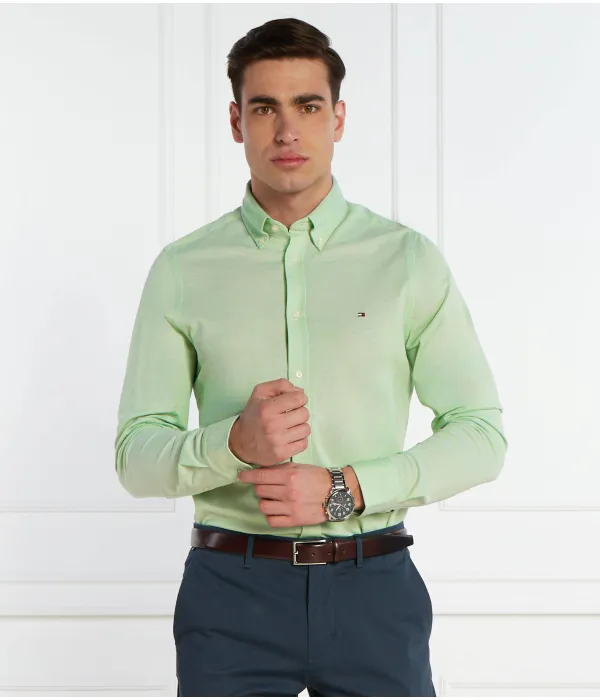 Рубашка Slim fit Tommy Hilfiger, зеленый — фото 3