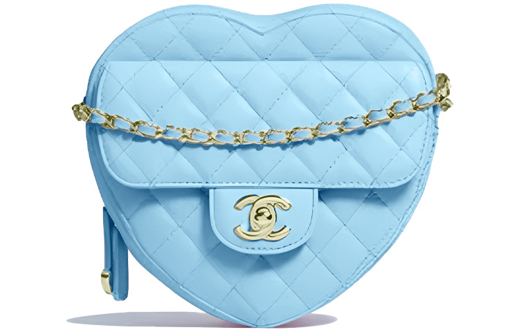 

CHANEL Сумка-сердце из ягненка Сумка в форме сердца Наплечная сумка Кроссбоди Тубэс Женская синяя