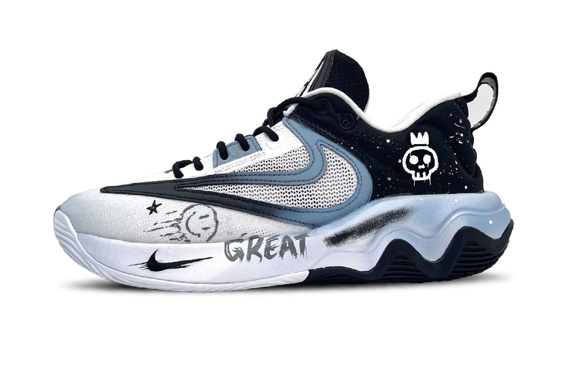 

Nike Баскетбольные кроссовки Giannis Immortality 3 с противоскользящей подошвой, износостойкие, мужские, сине-черные