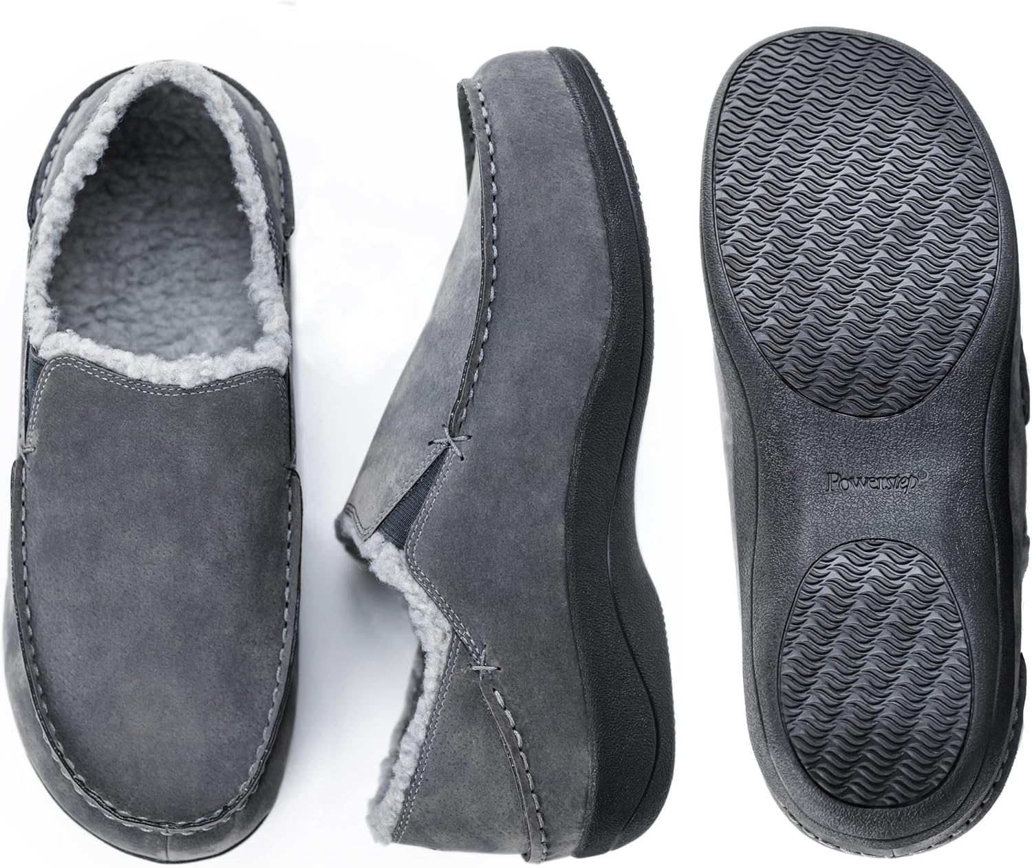 

Мужские тапочки Powerstep ArchWear, домашняя обувь, ортопедические тапочки с поддержкой свода стопы, для облегчения боли при плантарном фасциите, тапочки для мужчин, для дома и улицы, серый