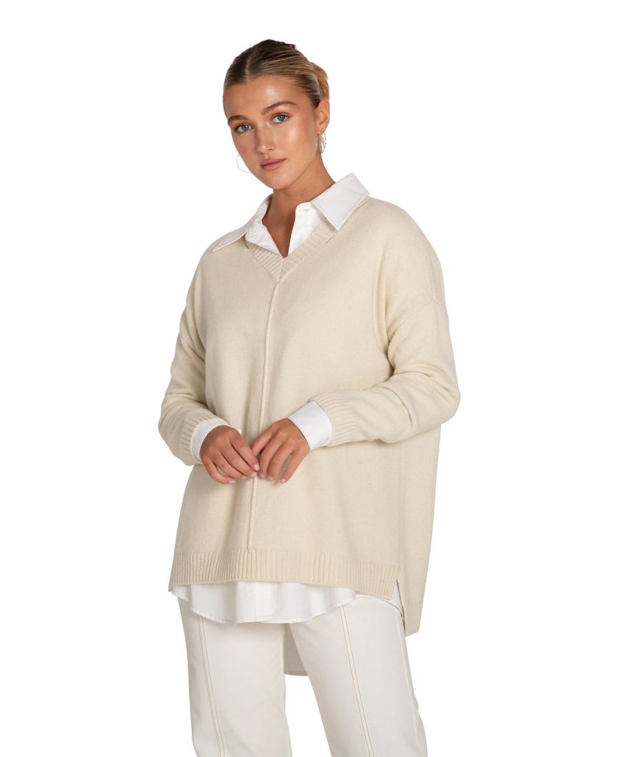 

Женский объемный джемпер Wonder Of You из кашемировой смеси Belle & Bloom, White