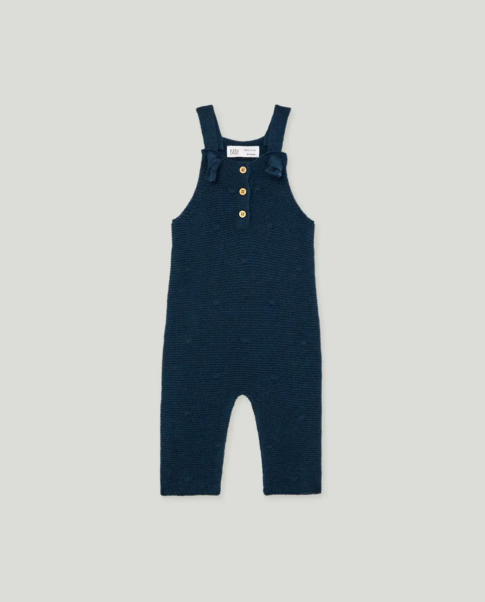

Длинный вязаный комбинезон для малыша Baby El Corte Inglés, темно-синий