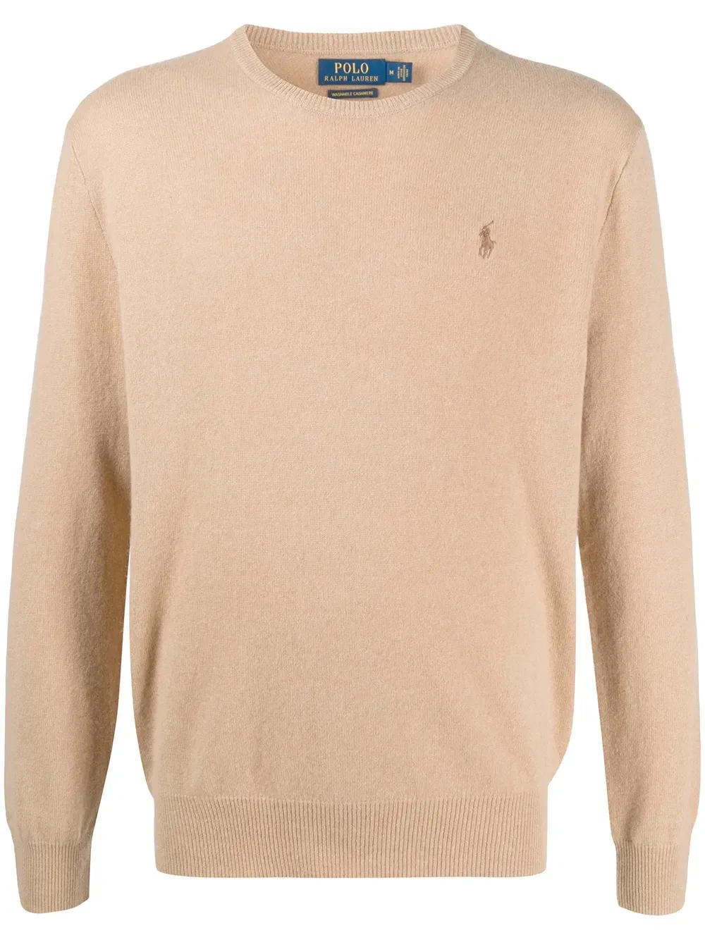Кашемировый пуловер с вышитым логотипом POLO RALPH LAUREN, коричневый