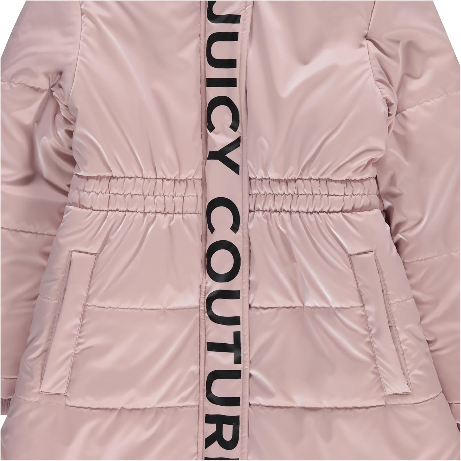 Пальто Juicy Couture для девочек, зимняя куртка с искусственным мехом и капюшоном, теплая парка с капюшоном, плотное зимнее пальто для детей, Blue7Z079 — фото 2