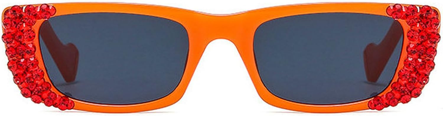 

COTIA Модные квадратные солнцезащитные очки с бриллиантами, стразами и жемчугом для женщин и мужчин, блестящие прямоугольные, стильные, для вечеринок. Солнцезащитные очки для украшения дома, Orange