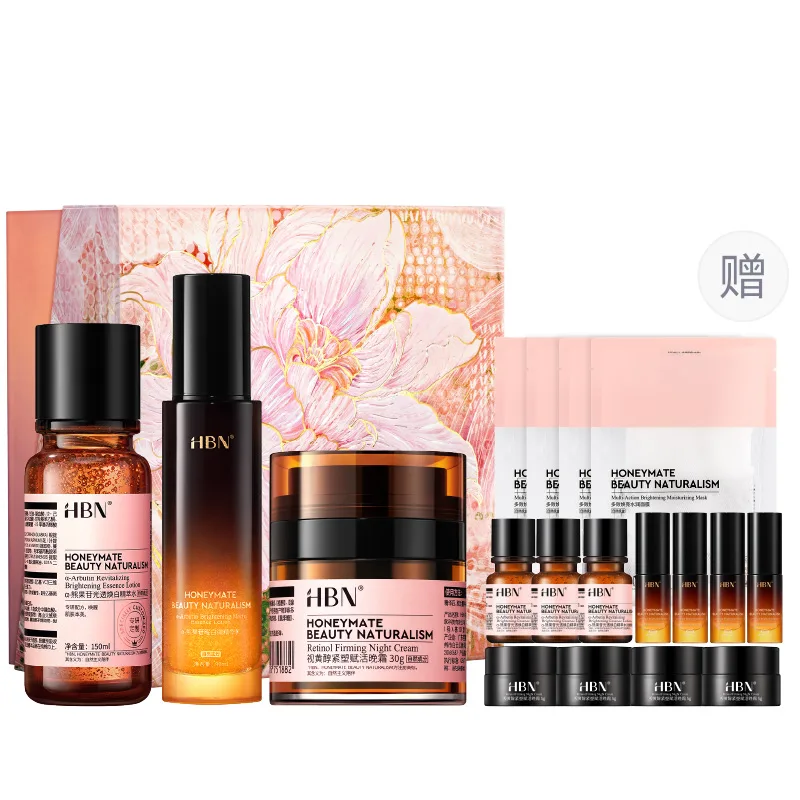 HBN Набор для ухода за кожей унисекс, Special Edition Radiance Water 150ml+Original White Milk+Night Cream 2.0 30g