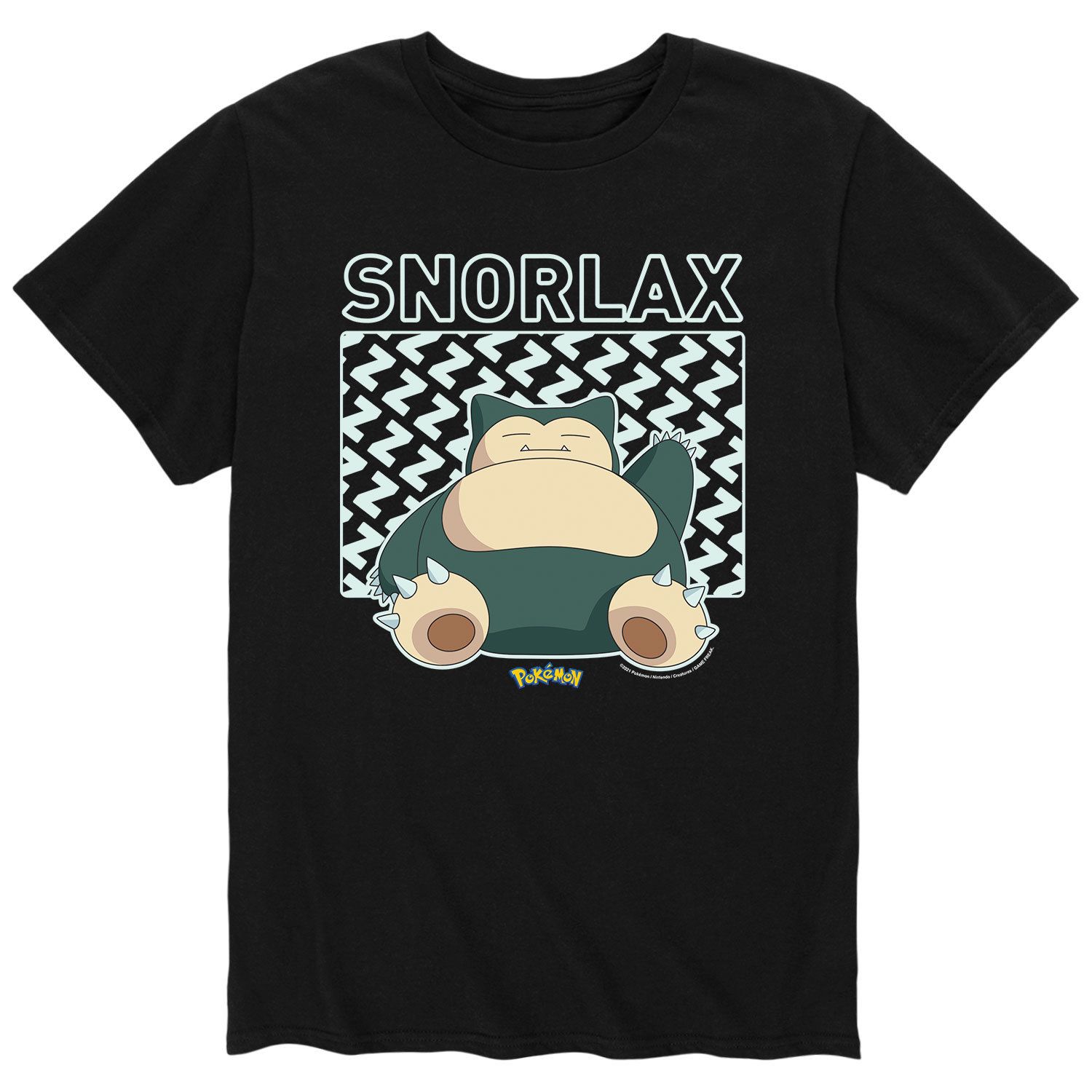 

Мужская футболка Pokémon Snorlax Licensed Character, Черный, Мужская футболка Pokémon Snorlax Licensed Character