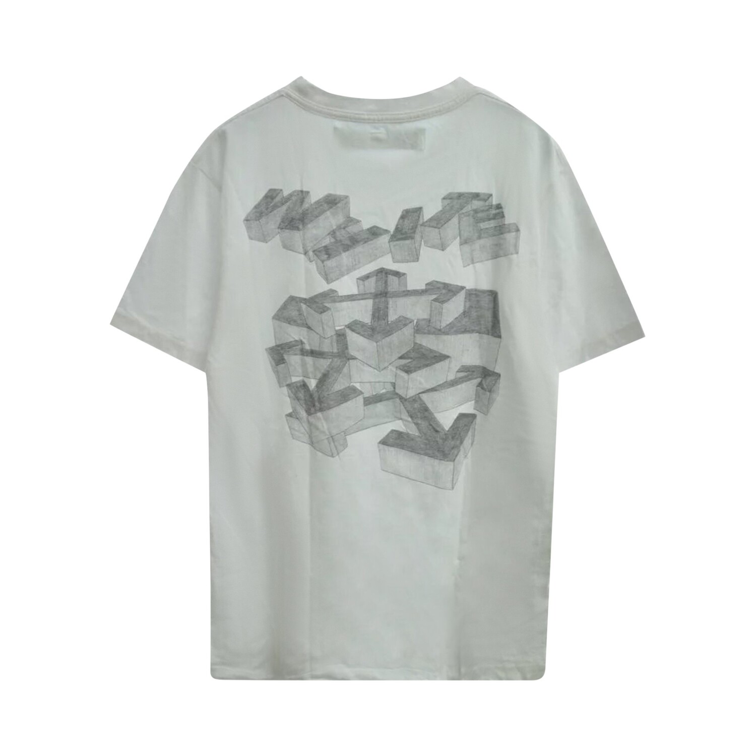 Узкая футболка Off-White с 3D-карандашом и короткими рукавами, цвет Белый/Черный — фото 2