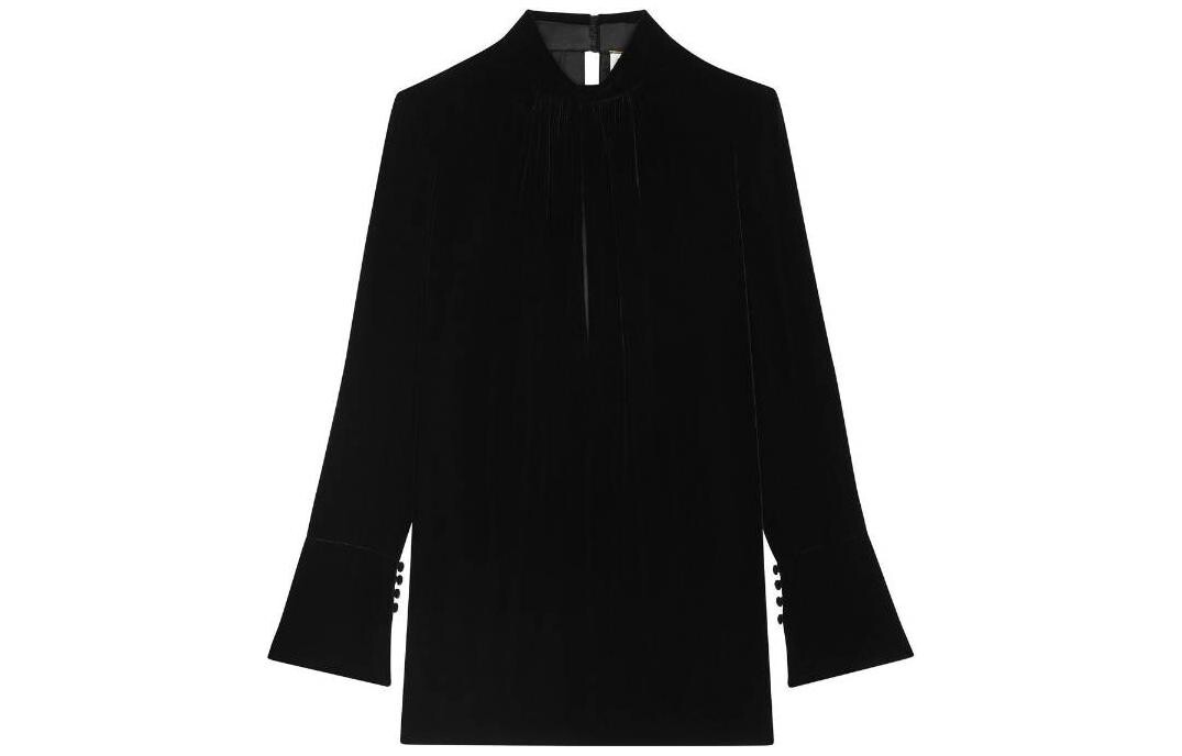 

Платье с длинными рукавами женское черное Saint Laurent